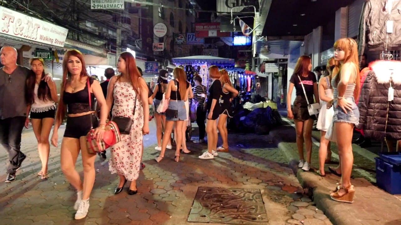 the walking street pattaya - thailand night 