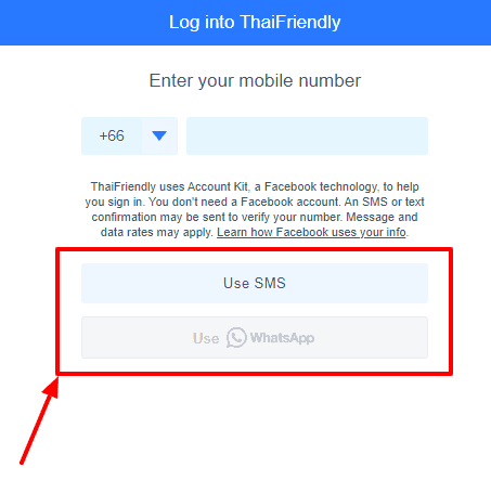 Create ThaiFriendly Account using phone number - ThaiFriendly Dating