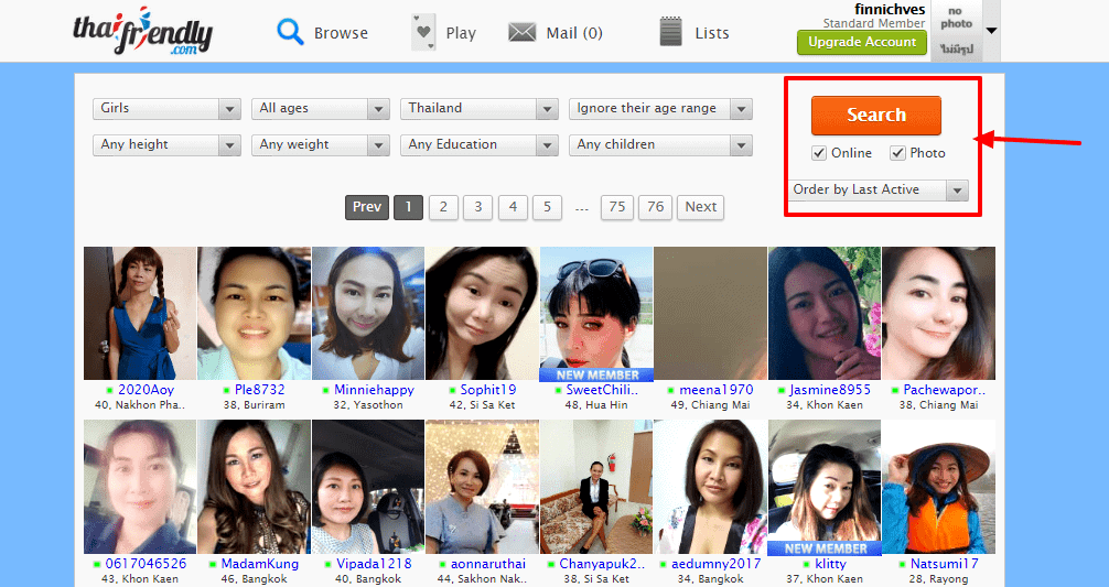 Search Hot Girls in Thaifriendly Website