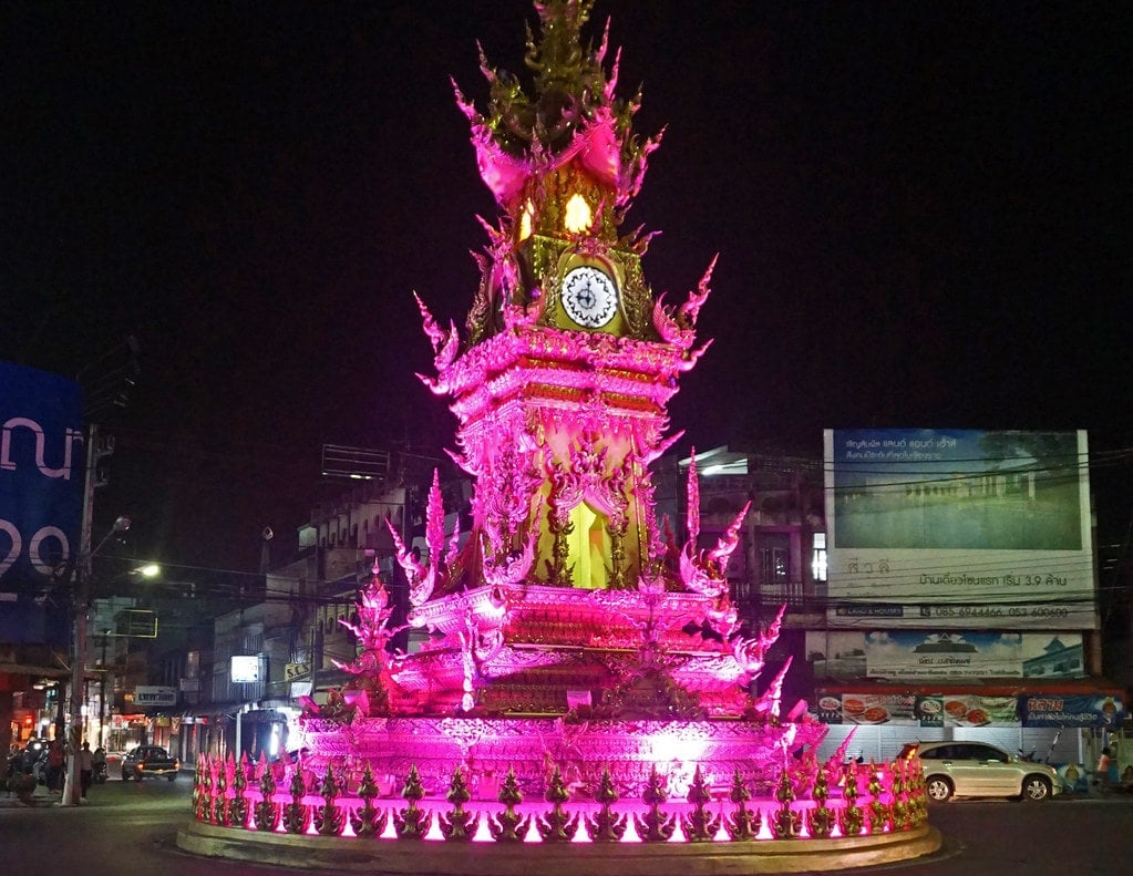 The Clock tower in chiang rai street - Thailand chiang rai