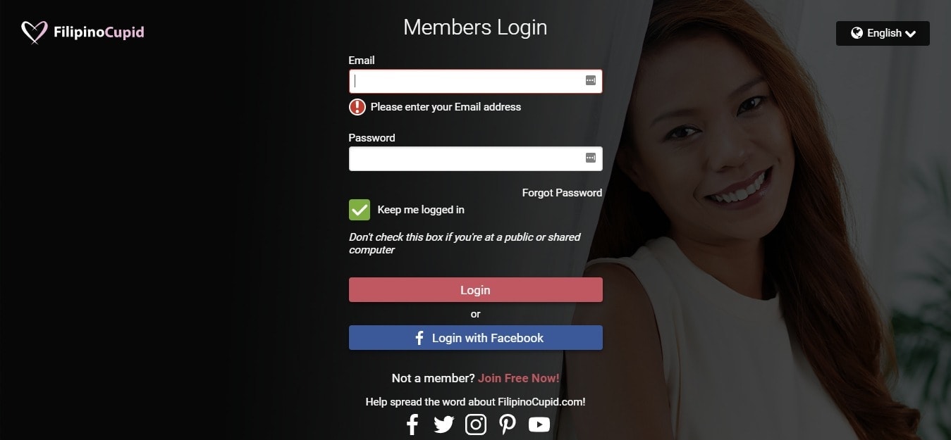 FilipinoCupid - medlemsinloggning
