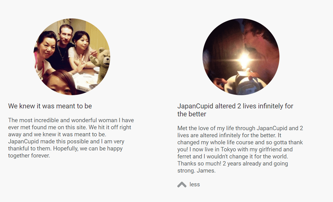 Japan Cupid Testimonials - 2