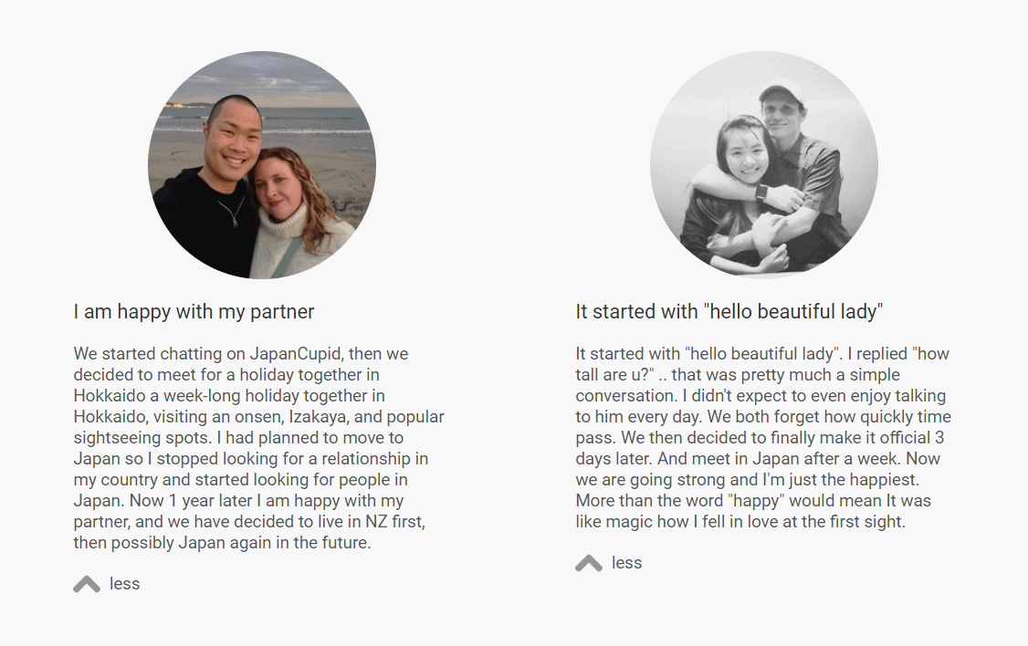 Japan Cupid Testimonials