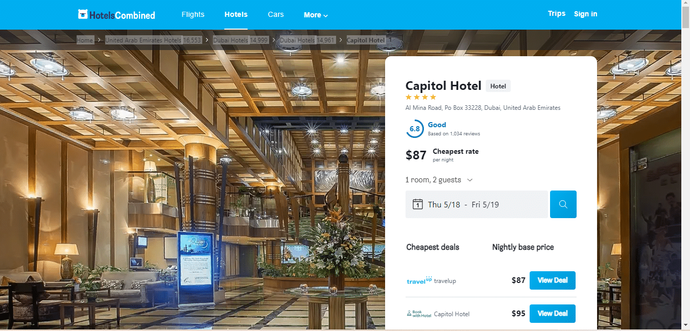 Capitol Hotel- Guest Friendly Hotels at Dubai